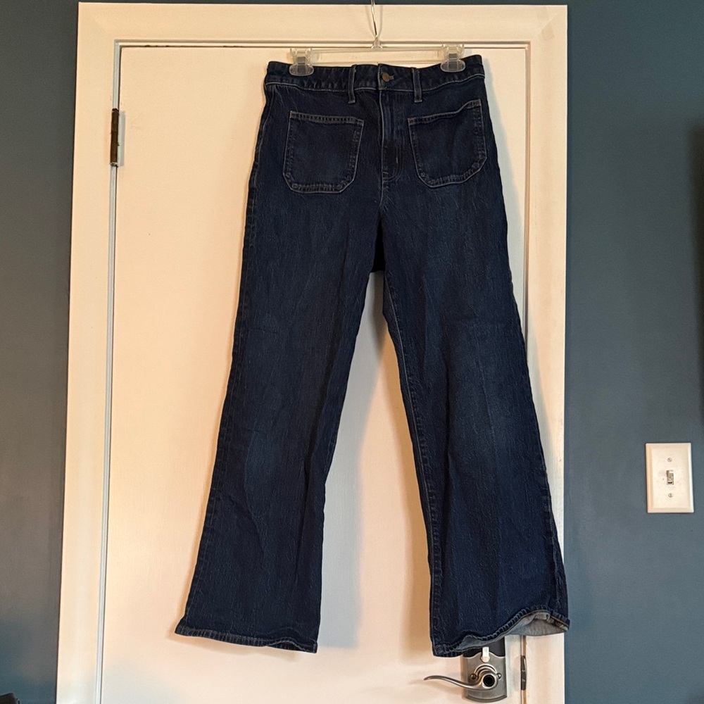 J. Crew Dark Blue Wide-Leg Denim Jeans